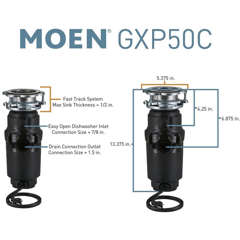 Moen Prep Series GXP50C 1/2HP Pro Garbage Disposal