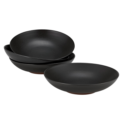 Over and Back Black Pasta Serve Bowls, Set or 4