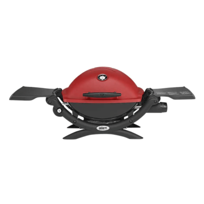 Weber Q 1200 1-Burner Portable Tabletop Propane Gas Grill in Red with Built-In Thermometer