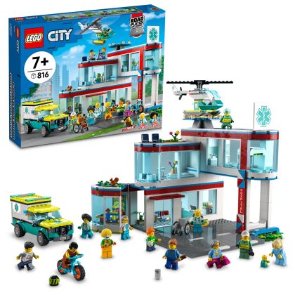 Lego City Hospital 60330 Building Kit with Ambulance and Rescue Helicopter, 816 Pieces