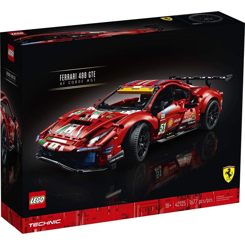 Lego 42125 Technic Ferrari 488 GTE AF Corse #51 Building Toy, 1,677 Pieces