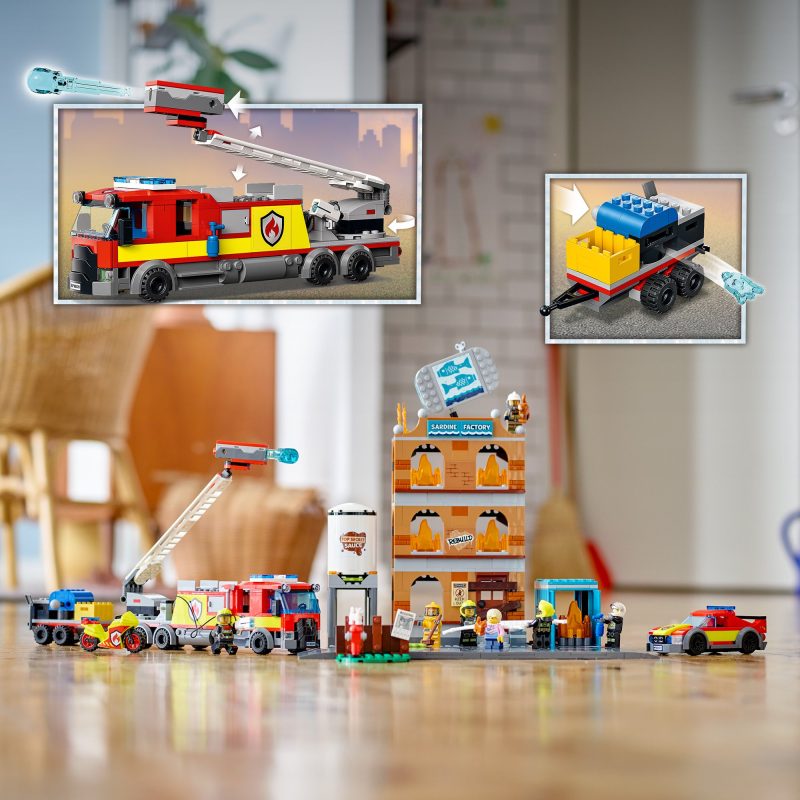 Lego City Fire Brigade 60321 Building Kit, Multi-Model Playset with 2 Lego City TV Characters, 766 Pieces