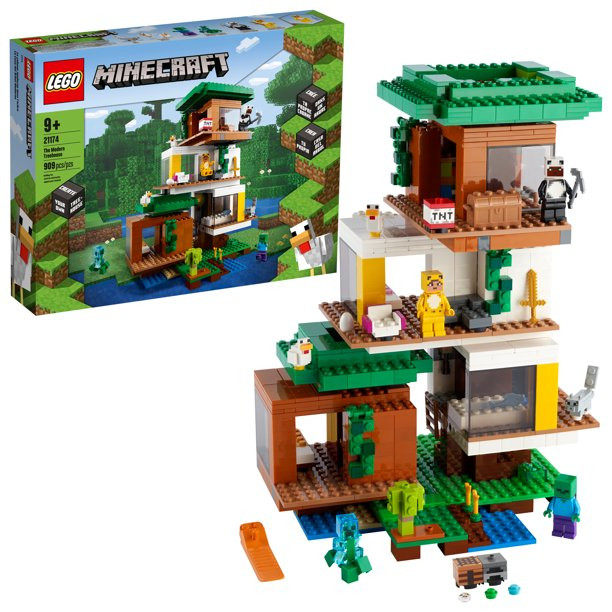 Lego Minecraft The Modern Treehouse 21174 Giant Treehouse Building Kit Playset (909 Pieces)