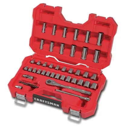 Craftsman 51-Piece Standard (SAE) and Metric Combination Gunmetal Chrome Mechanics Tool Set, CMMT82334L