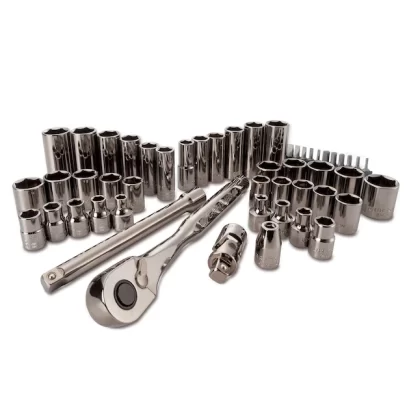 Craftsman 51-Piece Standard (SAE) and Metric Combination Gunmetal Chrome Mechanics Tool Set, CMMT82334L