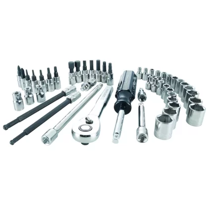 Craftsman 48-Piece Standard (SAE) And Metric Combination Polished Chrome Mechanics Tool Set (1/4-in)