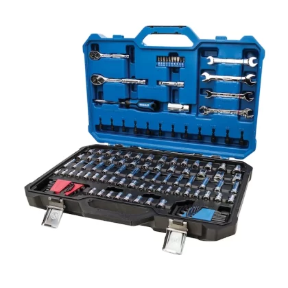 Kobalt 129-Piece Standard (SAE) And Metric Combination Polished Chrome Mechanics Tool Set (1/4-in; 3/8-in)
