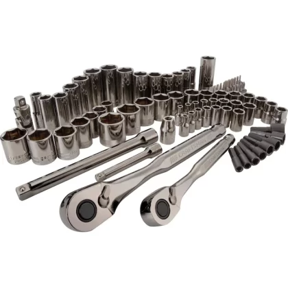 Craftsman 81-Piece Standard (SAE) and Metric Combination Gunmetal Chrome Mechanics Tool Set (1/4-in; 3/8-in)