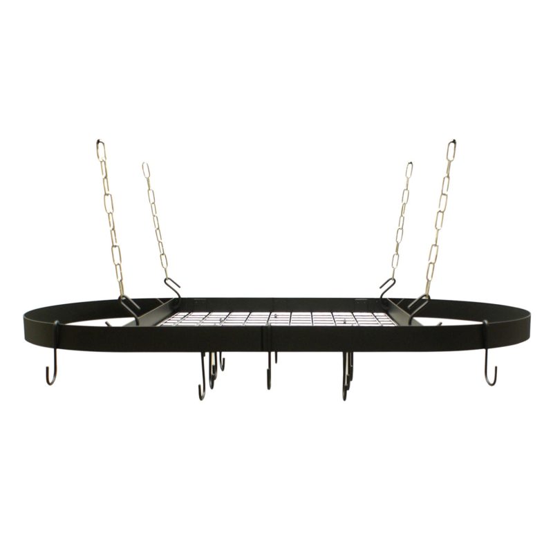 Range Kleen Black Enameled Steel Oval Hanging Pot Rack, CW6000