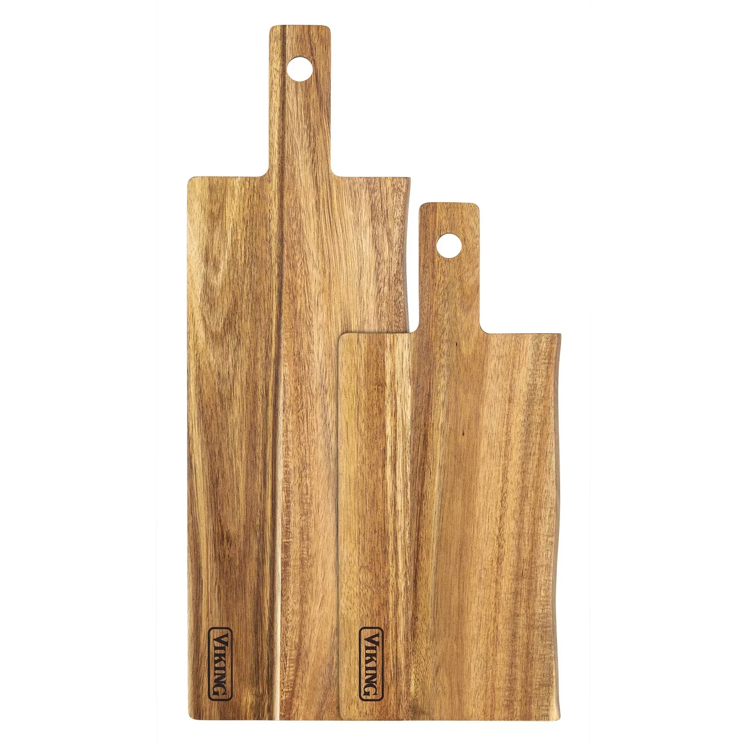Viking Acacia Wood 2-Piece Paddle and Cutting Board Serving Set