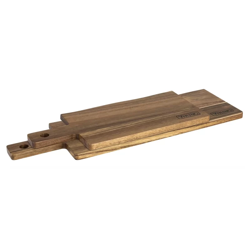 Viking Acacia Wood 2-Piece Paddle and Cutting Board Serving Set