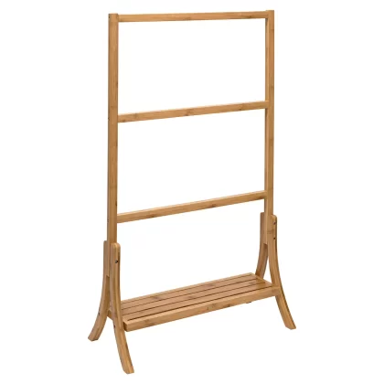 Honey-Can-Do Natural Bamboo 3-Tier Towel Rack with Shelf