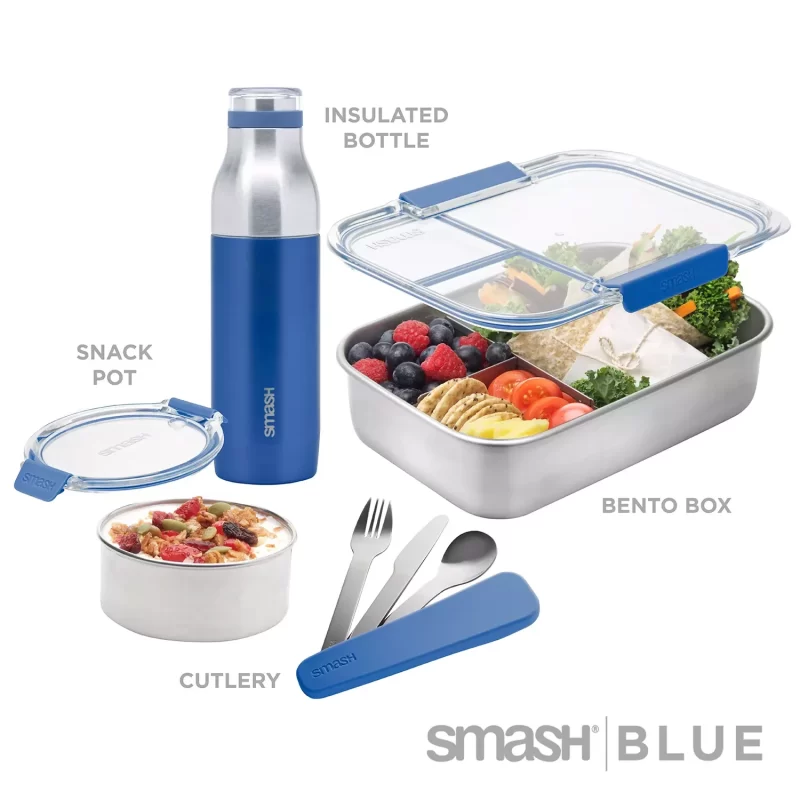 Smash Eco Bento Kit And Water Bottle, 7 Piece