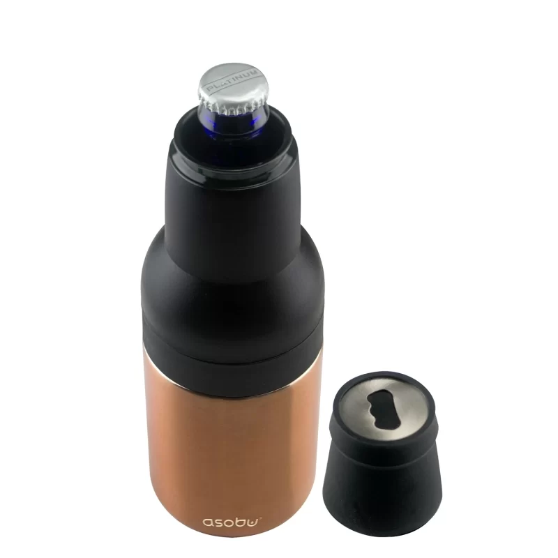 Asobu Frosty Beer-2-Go Chiller Bottle and Can Cooler, 2 Pack, Copper/Silver