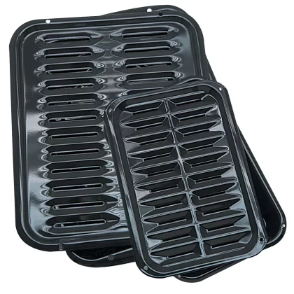 Range Kleen 4-Piece Multi-Use Heavy-Duty Porcelain Broiler Pan And Grill