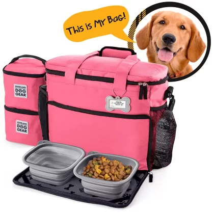 Mobile Dog Gear Week Away Travel Bag for Medium/Large Dogs, Pink