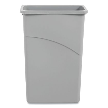 Boardwalk Slim Jim Plastic Waste Container, Gray, 23 Gallons