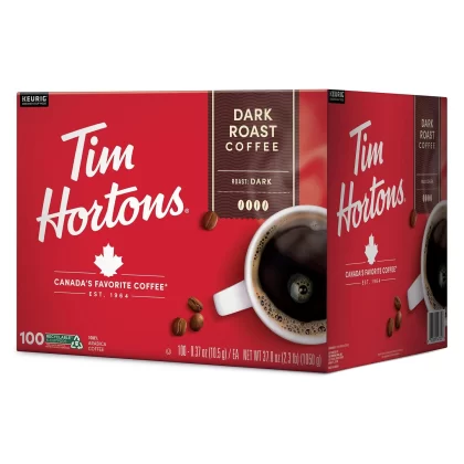 Tim Hortons Premium Dark Coffee, Dark Roast (100 ct.)