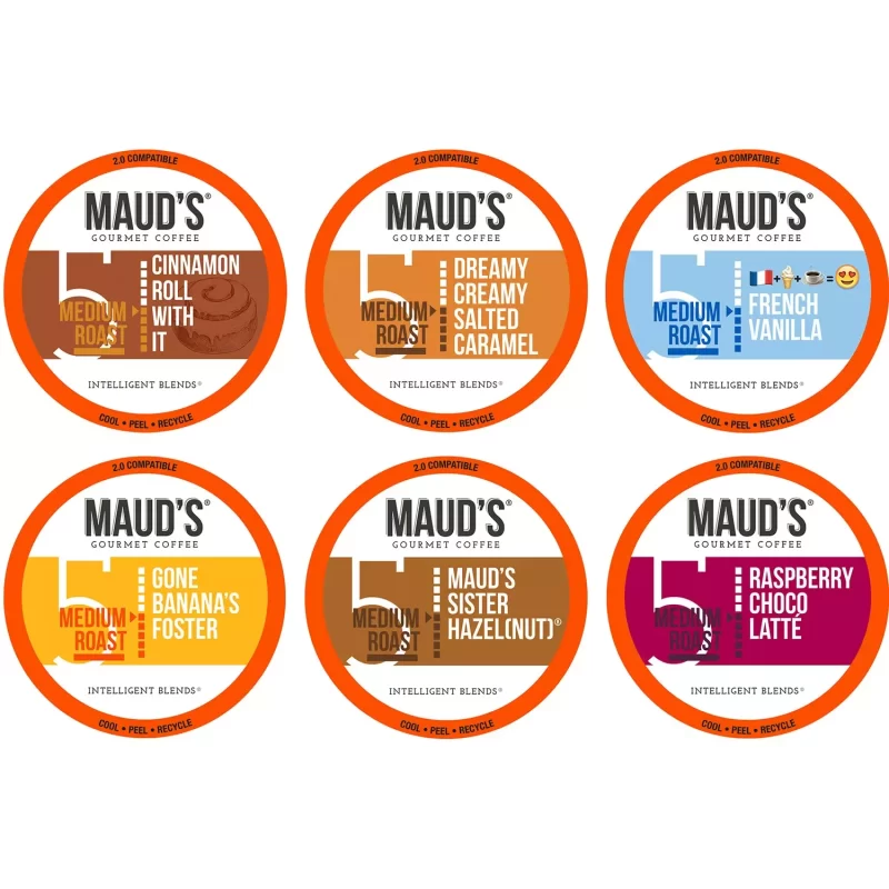 Maud's Gourmet 100% Arabica Flavored Coffee, Variety Pack (72 ct.)