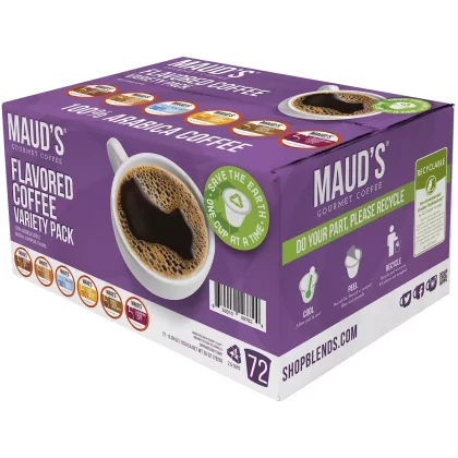 Maud's Gourmet 100% Arabica Flavored Coffee, Variety Pack (72 ct.)