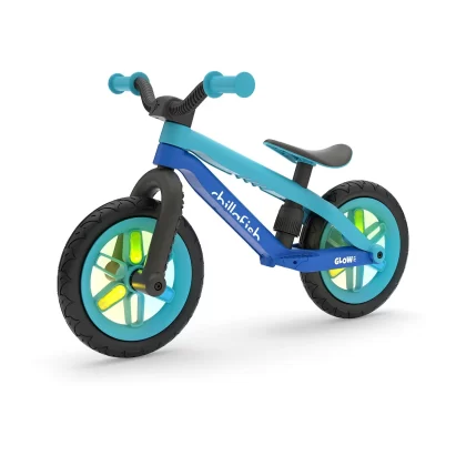 Chillafish BMXie Glow Lightweight Balance Bike with Light-Up Wheels, Blue