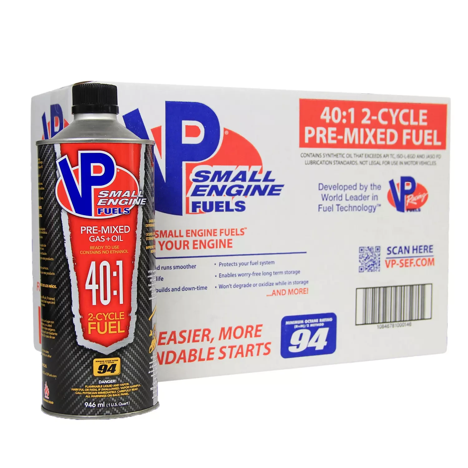 VP Small Engine Fuels 40:1 Premixed Fuel (8-Pack/ 32oz Bottles)
