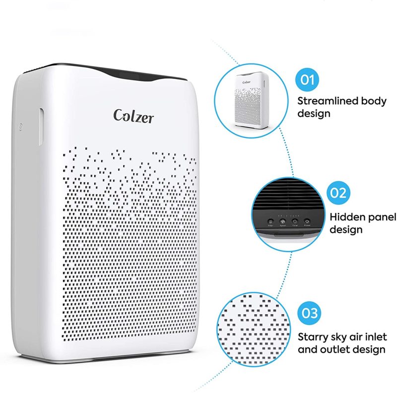 Colzer ERI-186 Air Purifier with True HEPA Air Filter, or Spaces Up to 450 Sq.Ft. with Filter (EPI-186)