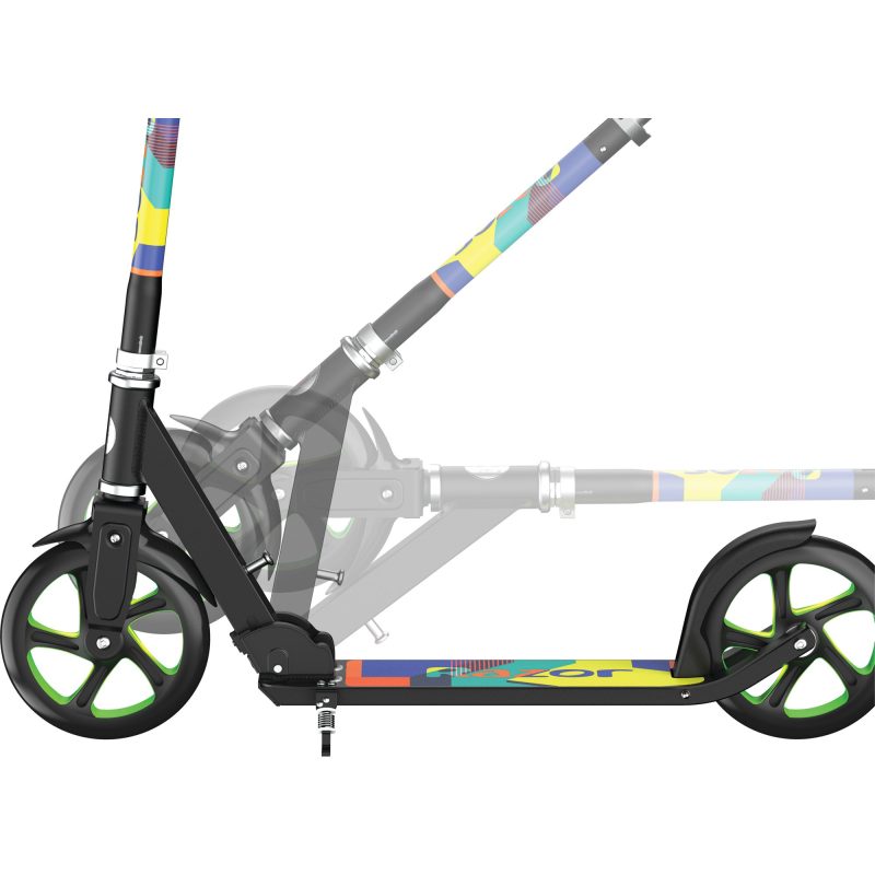 Razor A5 Lux Light-Up Kick Scooter, Lighted Large Wheels, Green - Easy Open Packaging