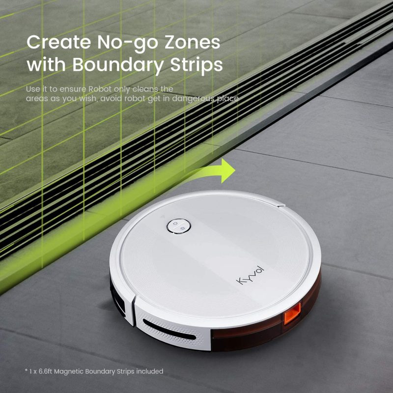 Kyvol Cybovac E20 Robot Vacuum Cleaner, 2000Pa Suction, 150 Mins Runtime, Works with Alexa, White