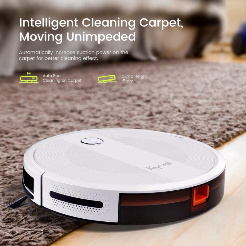 Kyvol Cybovac E20 Robot Vacuum Cleaner, 2000Pa Suction, 150 Mins Runtime, Works with Alexa, White