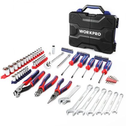 Workpro 87-Piece Tool Set, Mechanic Tools Kit For DIY Or Home Repair, W009108AE