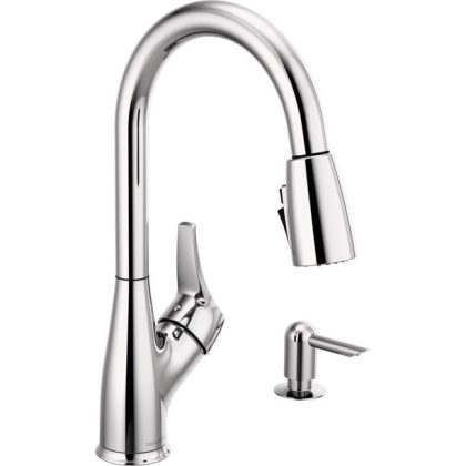 Peerless Apex Single Handle Pull-Down Sprayer Kitchen Faucet, Chrome, P7901LF-SD-W