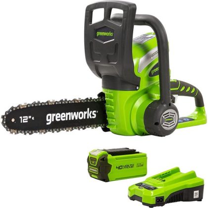 Greenworks 40V 12-inch Cordless Chainsaw With 2.0 Ah Battery And Charger, 2000219