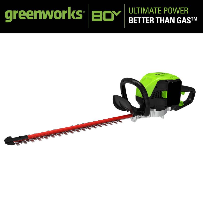 Greenworks 2200702 80V 24-inch Cordless Brushless Hedge Trimmer (Battery Not Included)