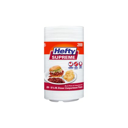 [SET OF 2] - Hefty Supreme 3-Section 10 1/4" Foam Plate (200 ct.)