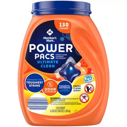 [SET OF 2] - Member's Mark Ultimate Clean Laundry Detergent Power Pacs (130 loads)