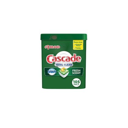 [SET OF 2] - Cascade Total Clean ActionPacs, Dishwasher Detergent Pods, Fresh Scent (105 ct.)