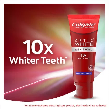 [SET OF 2] - Colgate Optic White Renewal High Impact White Teeth Whitening Toothpaste (4.1 oz., 4 pk.)