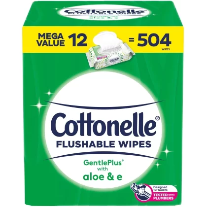[SET OF 2] - Cottonelle GentlePlus Flushable Wipes with Aloe and Vitamin E (504 ct.)