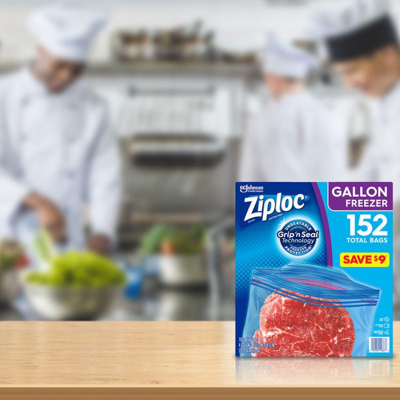 [SET OF 2] - Ziploc Easy Open Tabs Freezer Gallon Bags (152 ct.)