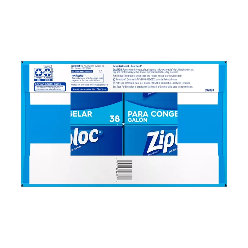 [SET OF 2] - Ziploc Easy Open Tabs Freezer Gallon Bags (152 ct.)