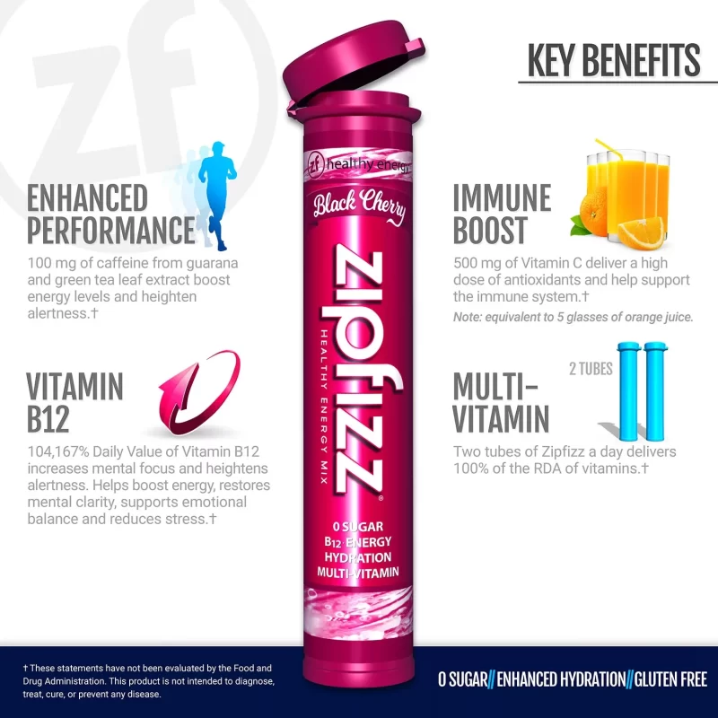 Zipfizz Energy Drink Mix, Black Cherry (20 ct.)