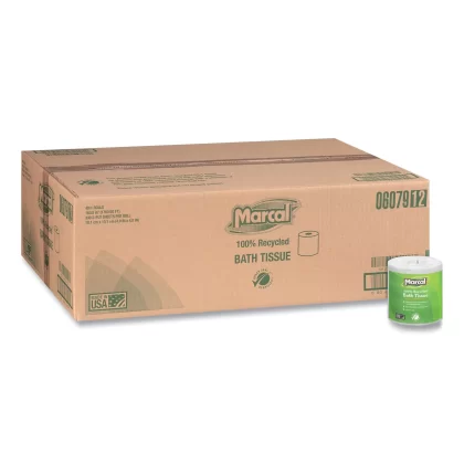 Marcal 100% Recycled Two-Ply Bath Tissue, Septic Safe, White (330 sheets/roll, 48 rolls)