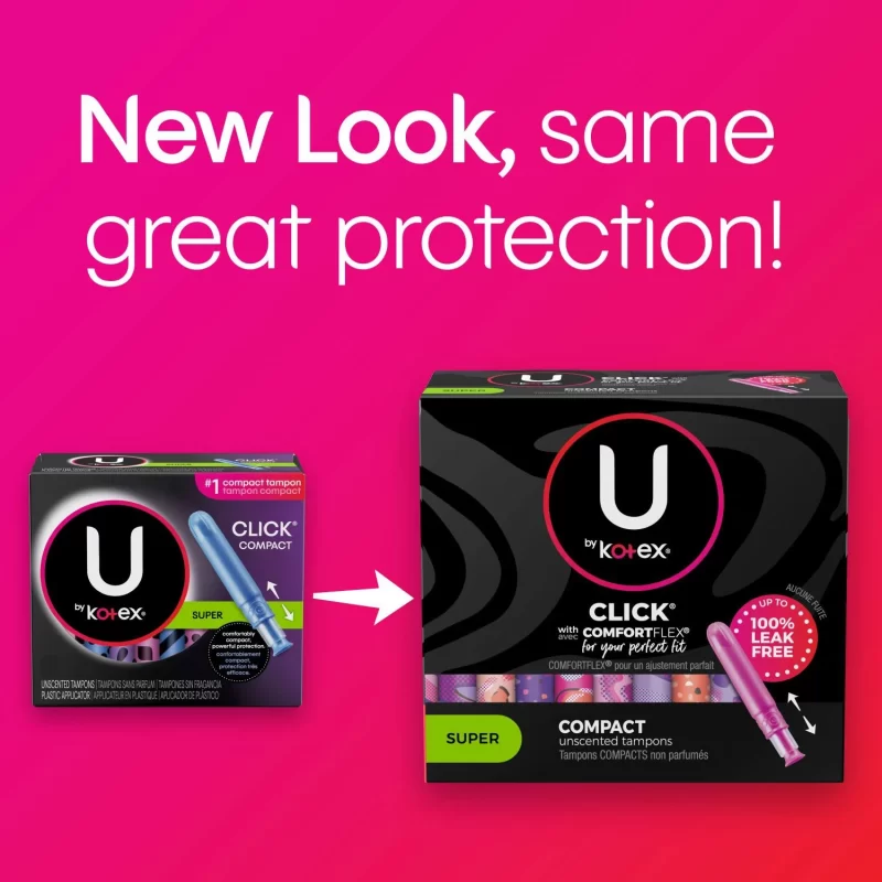 [SET OF 2] - U by Kotex Click Compact Tampons, Super Absorbency (90 ct.)