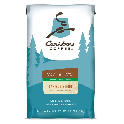 [SET OF 2] - Caribou Coffee Whole Bean, Decaf Caribou Blend (40 oz.)