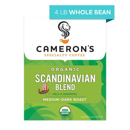 [SET OF 2] - Cameron's Coffee Organic Whole Bean Coffee, Scandinavian Blend (64 oz.)