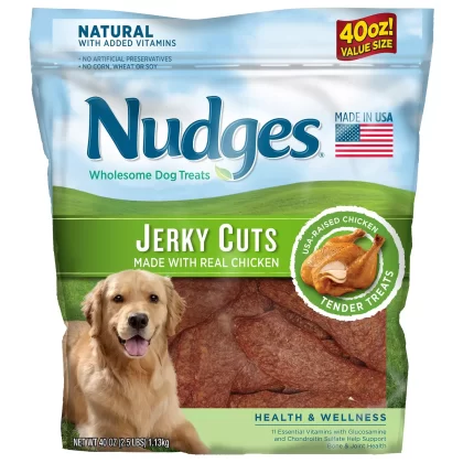 [SET OF 2] - Nudges Health & Wellness Chicken Jerky Dog Treats, 40 oz.