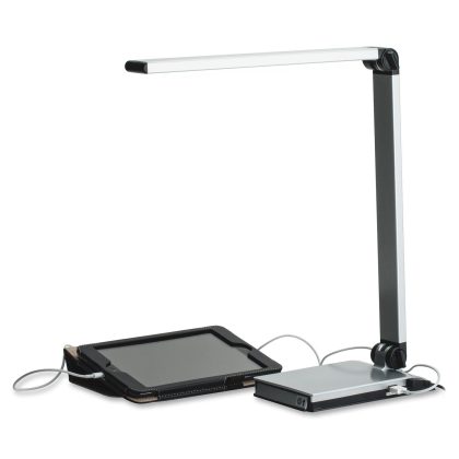Lorell Smart Device Task Light with USB Slot, Silver