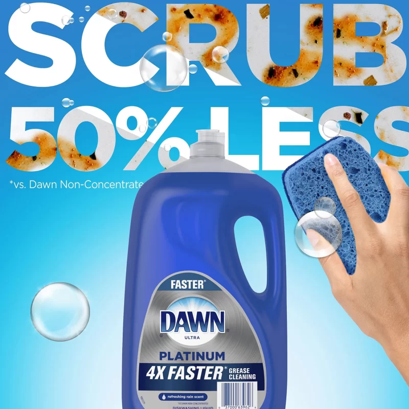[SET OF 2] - Dawn Platinum Dishwashing Liquid Dish Soap, Refreshing Rain (90 oz.)