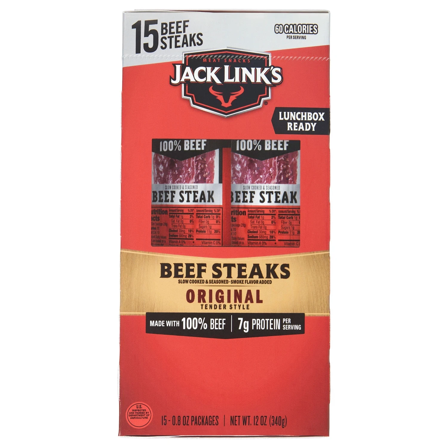[SET OF 2] - Jack Link’s Original Tender Style Beef Steak (15 ct.)